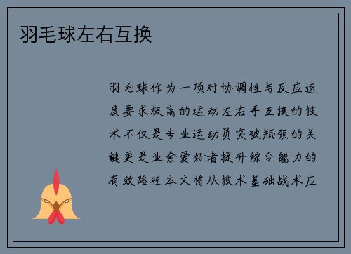 羽毛球左右互换